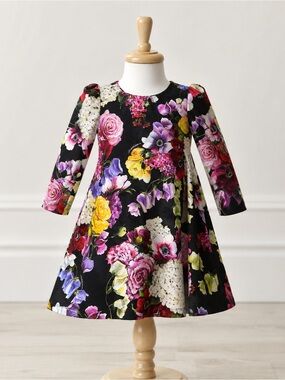 NWT Dolce & Gabbana Girls Ortensie Fiori Floral Dress 24/30M 2T